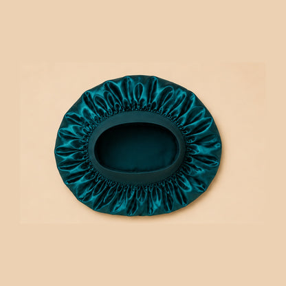Bonnet de nuit satin vert émeraude, volume préservé pour tresses et locs