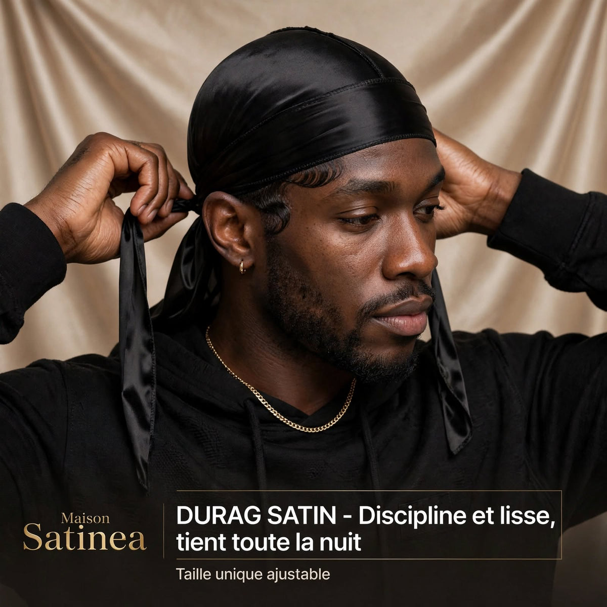Durag en satin longue queue Maison Satinéa