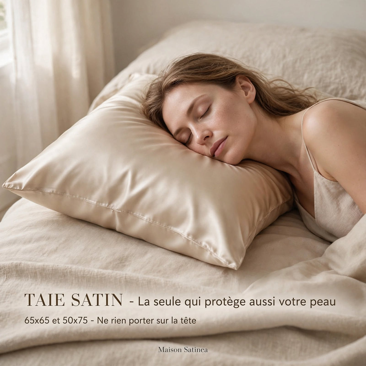 Taie d'oreiller en satin de polyester Maison Satinéa