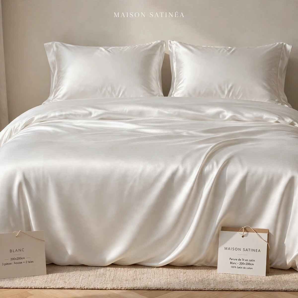 Parure de lit en satin Maison Satinéa, deuxième vue