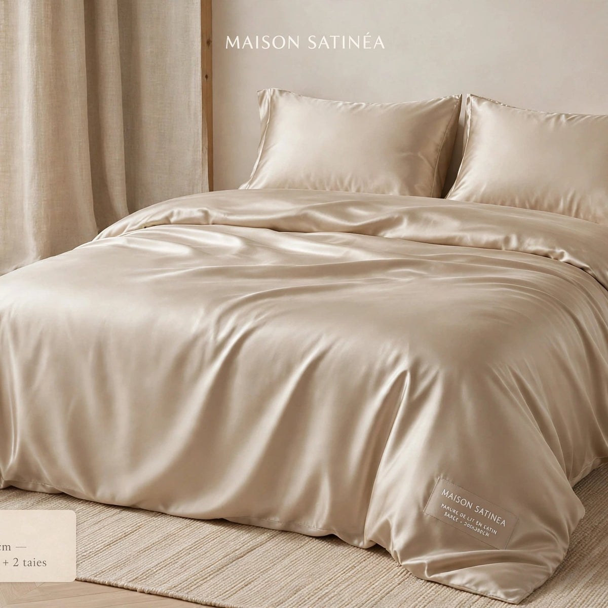 Parure de lit en satin Maison Satinéa, quatrième vue